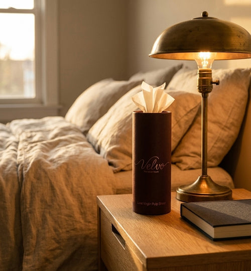 Velvo Premium Facial Tissues - Festive Edition Burgundy