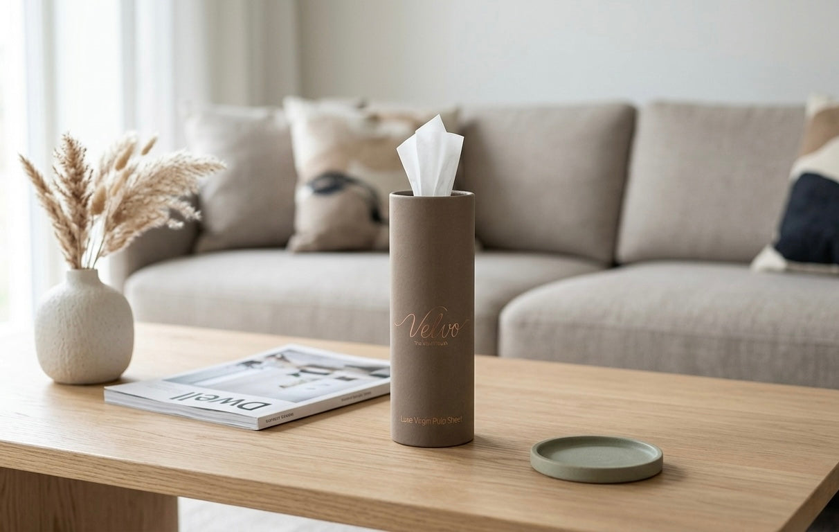Velvo Premium Facial Tissues - Home Collection Taupe