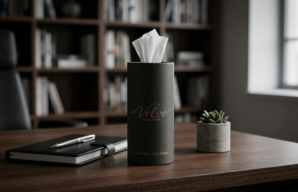Velvo Premium Facial Tissues- Signature Luxury Black
