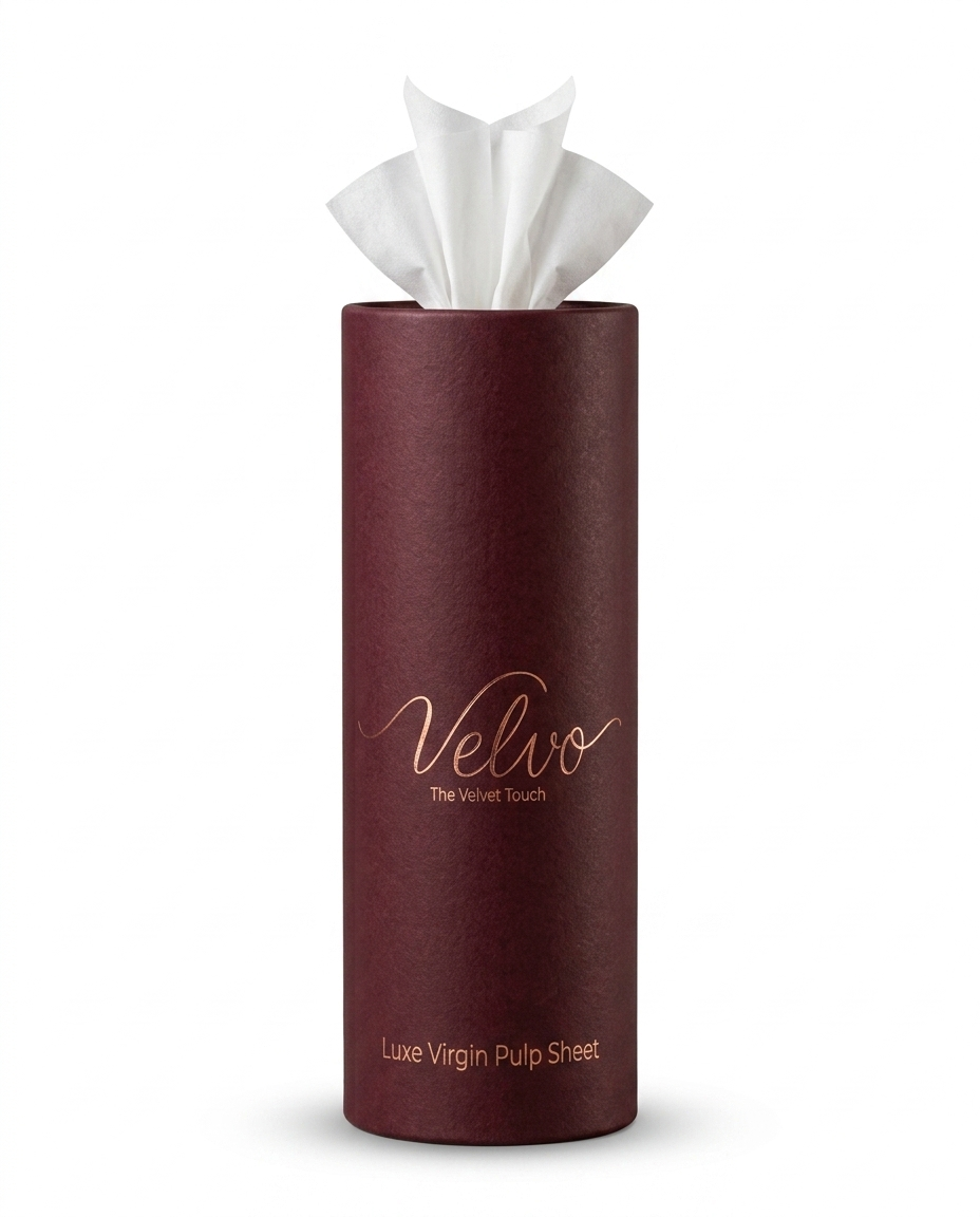 Velvo Premium Facial Tissues - Festive Edition Burgundy